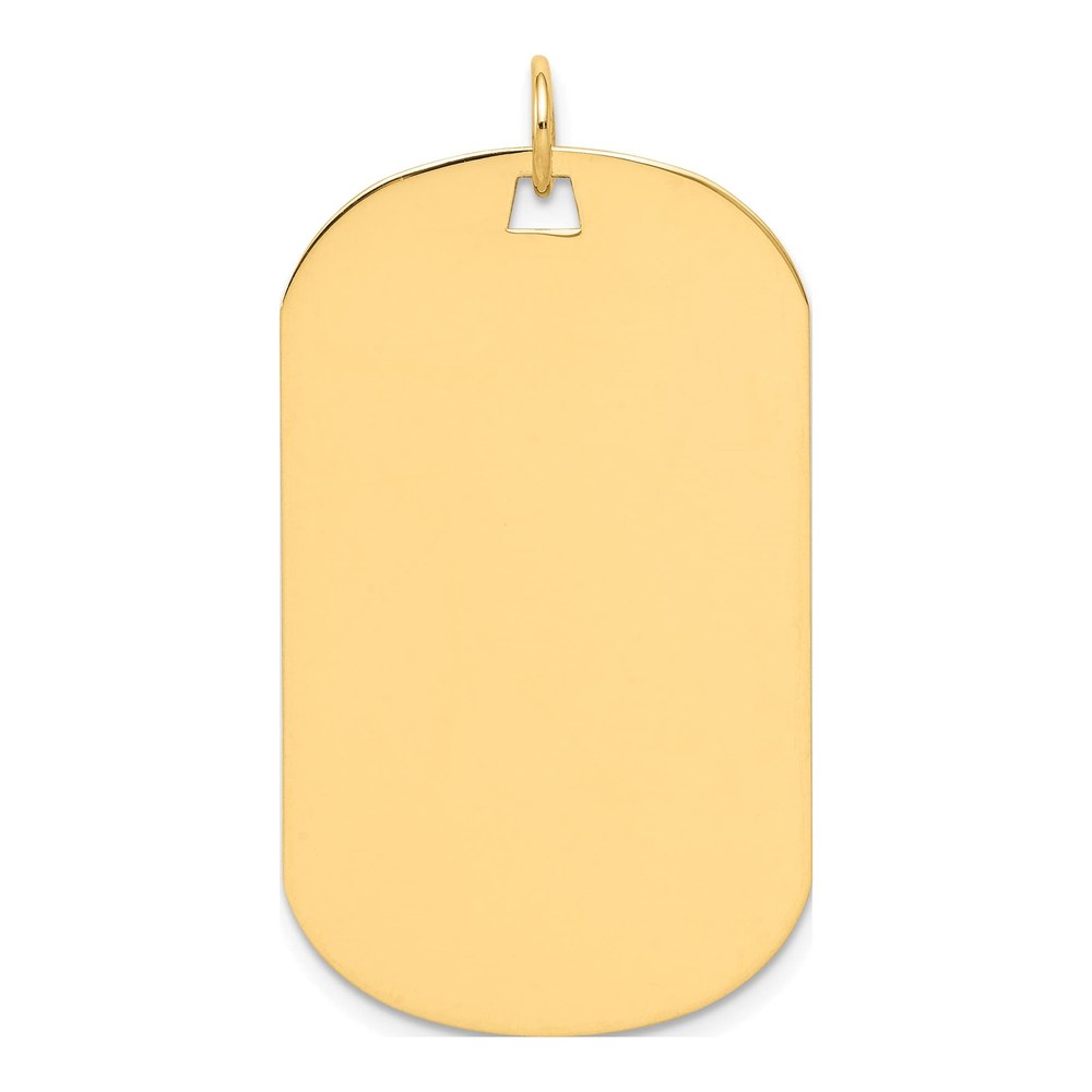 14K Yellow Gold Engravable Dog Tag Disc Charm
