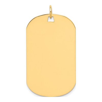 14K Yellow Gold Dog Tag Disc Charm