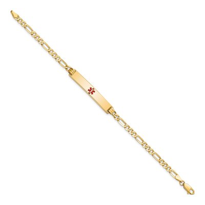 14K Yellow Gold Medical ID Figaro Bracelet – view 3