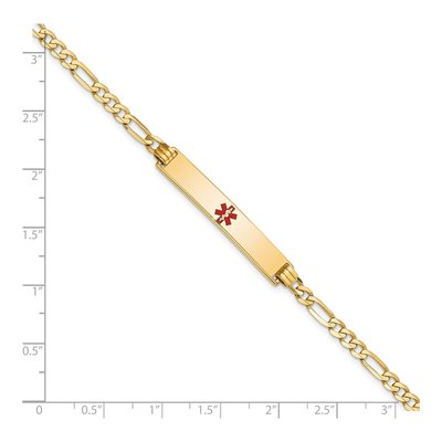 14K Yellow Gold Medical ID Figaro Bracelet – view 4