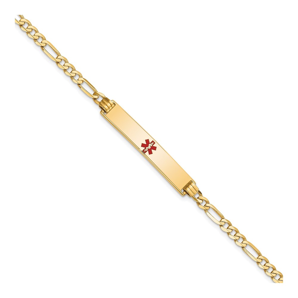 14K Yellow Gold Medical ID Figaro Bracelet