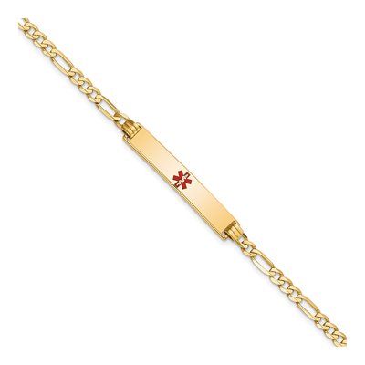 14K Yellow Gold Medical ID Figaro Bracelet