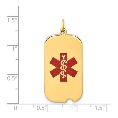 14K Yellow Gold Medical Alert Dog Tag Pendant – view 4