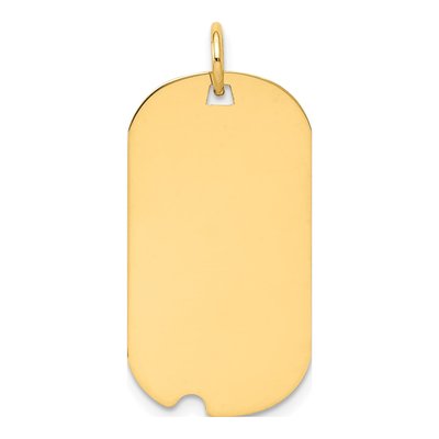 14K Yellow Gold Dog Tag Pendant