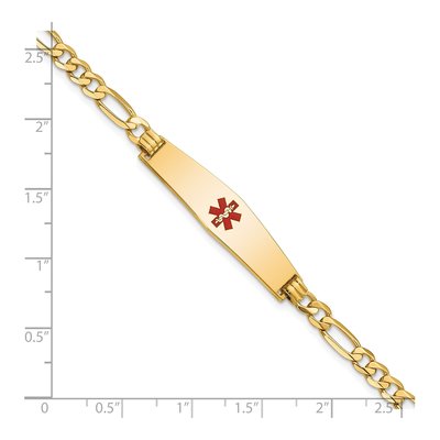 14K Yellow Gold Medical ID Figaro Bracelet – view 4