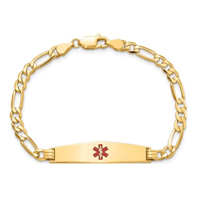 14K Yellow Gold Medical ID Figaro Bracelet – view 5