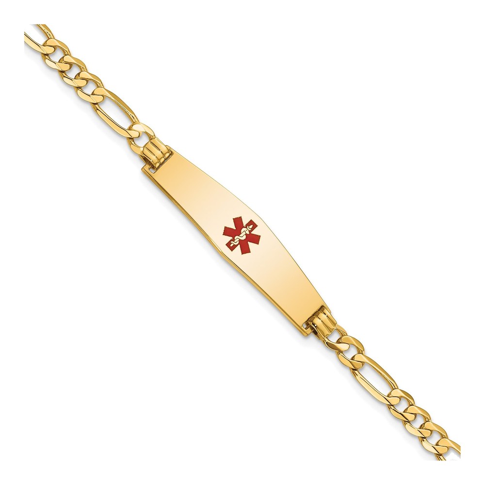 14K Yellow Gold Medical ID Figaro Bracelet