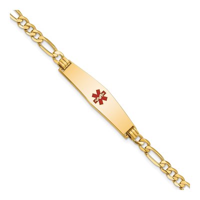14K Yellow Gold Medical ID Figaro Bracelet