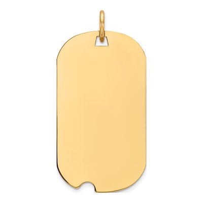 14K Yellow Gold Dog Tag Charm