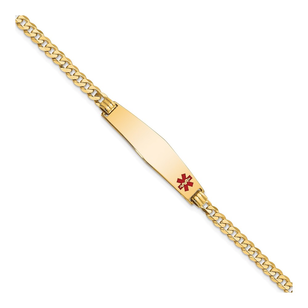 14K Yellow Gold Medical ID Curb Bracelet