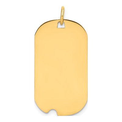 14K Yellow Gold Dog Tag Charm