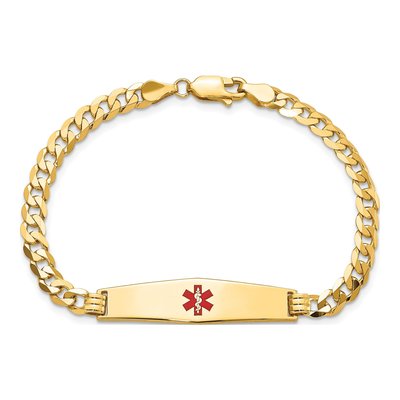 14K Yellow Gold Medical ID Curb Bracelet – view 5