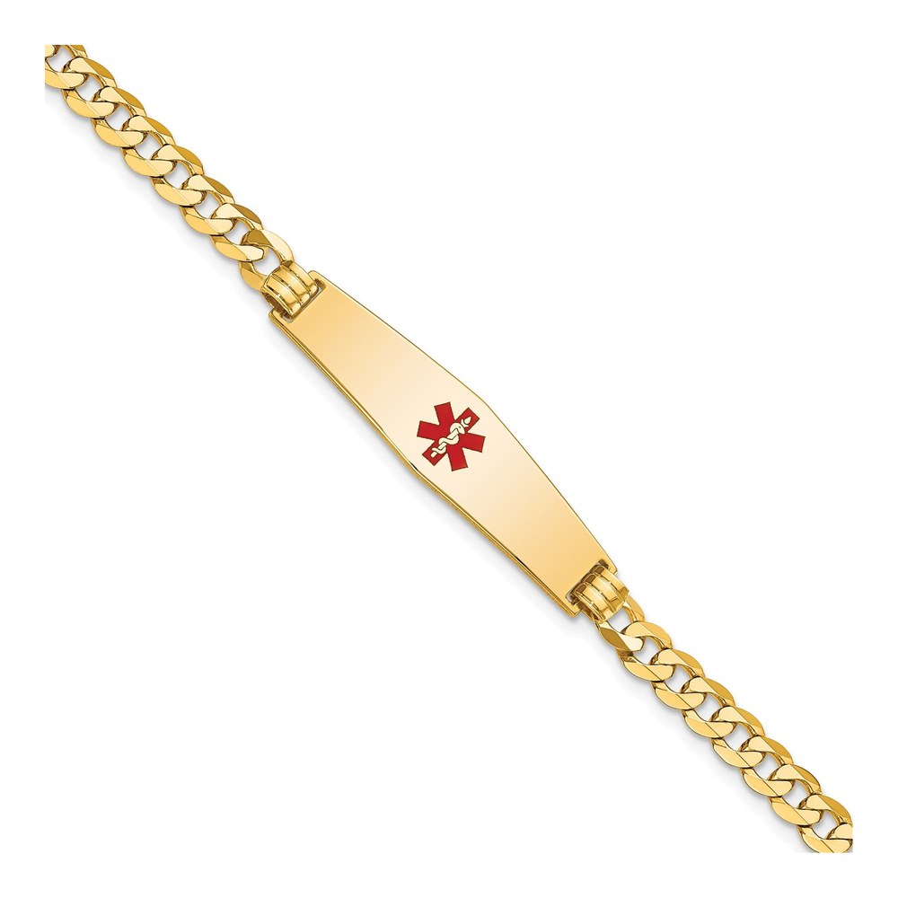 14K Yellow Gold Medical ID Curb Bracelet