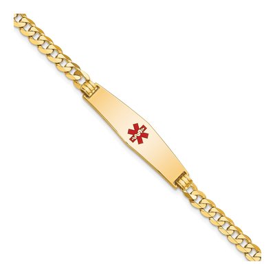 14K Yellow Gold Medical ID Curb Bracelet