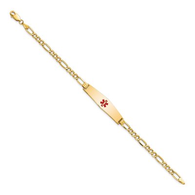 14K Yellow Gold Medical ID Figaro Bracelet – view 2