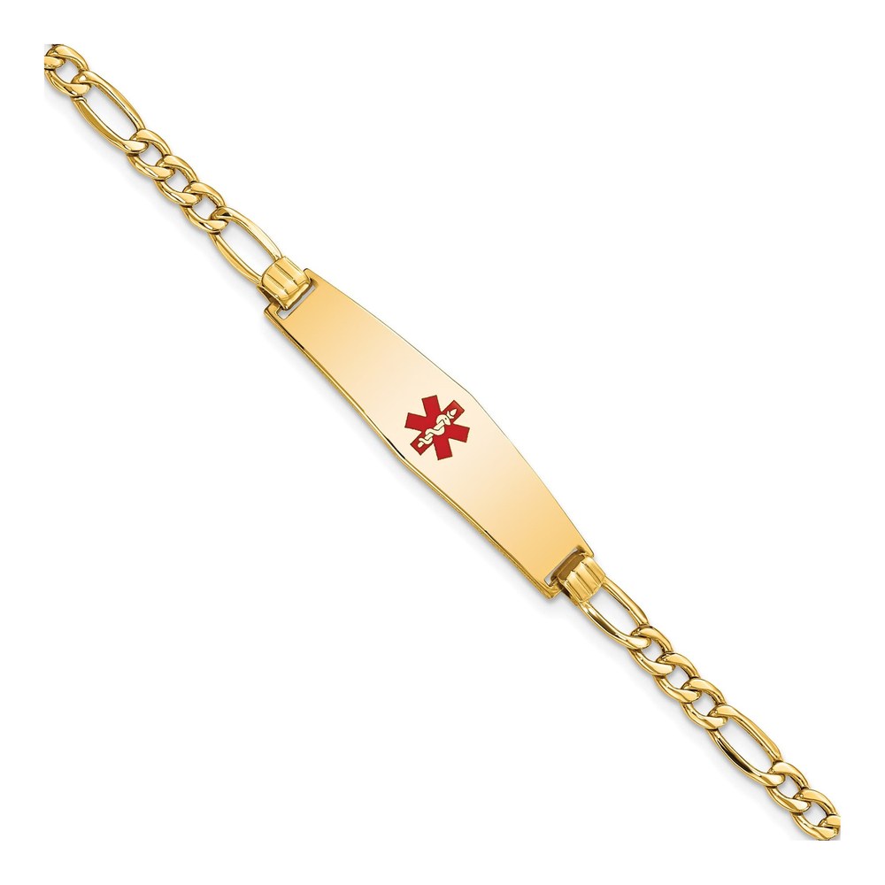 14K Yellow Gold Medical ID Figaro Bracelet