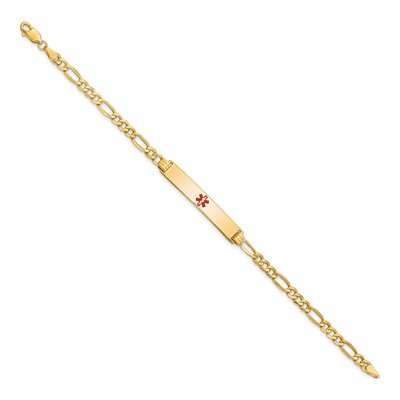 14K Yellow Gold Medical ID Figaro Bracelet – view 3