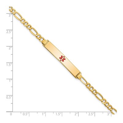 14K Yellow Gold Medical ID Figaro Bracelet – view 4