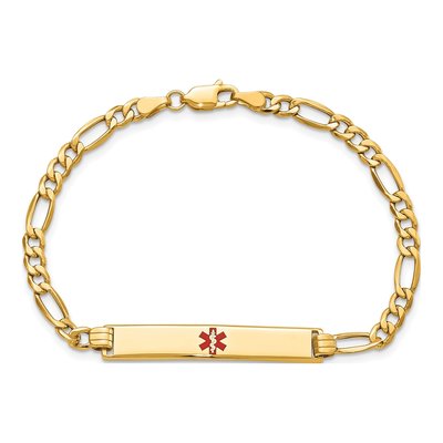 14K Yellow Gold Medical ID Figaro Bracelet – view 5