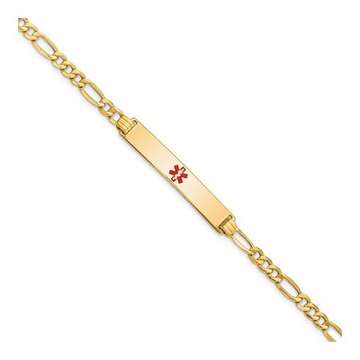 14K Yellow Gold Medical ID Figaro Bracelet