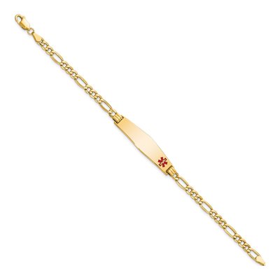 14K Yellow Gold Medical ID Figaro Bracelet – view 3