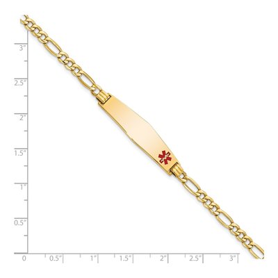 14K Yellow Gold Medical ID Figaro Bracelet – view 4