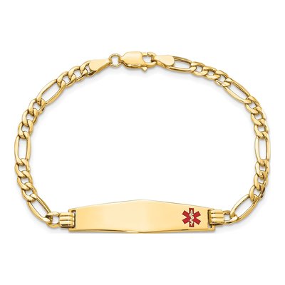 14K Yellow Gold Medical ID Figaro Bracelet – view 5