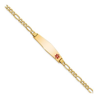 14K Yellow Gold Medical ID Figaro Bracelet