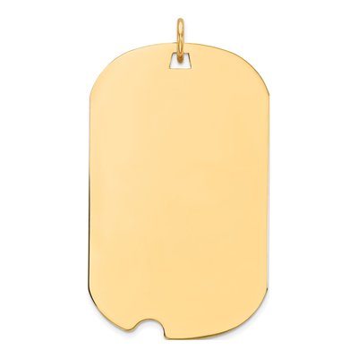 14K Yellow Gold Gauge Dog Tag Pendant