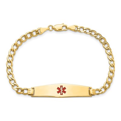 14K Yellow Gold Medical ID Curb Bracelet – view 4