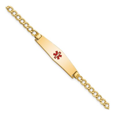 14K Yellow Gold Medical ID Curb Bracelet