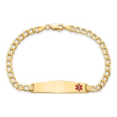 14K Yellow Gold Medical ID Curb Bracelet – view 4