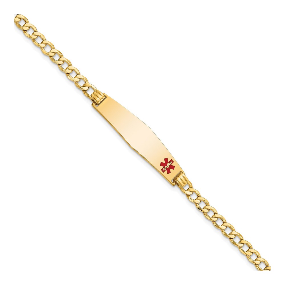 14K Yellow Gold Medical ID Curb Bracelet