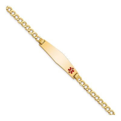 14K Yellow Gold Medical ID Curb Bracelet