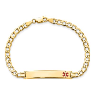 14K Yellow Gold Medical ID Curb Bracelet – view 4