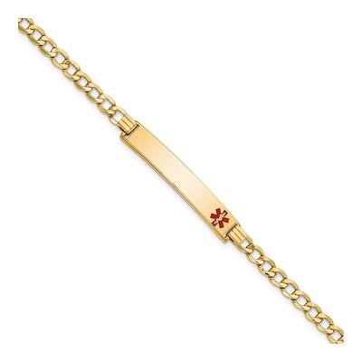 14K Yellow Gold Medical ID Curb Bracelet