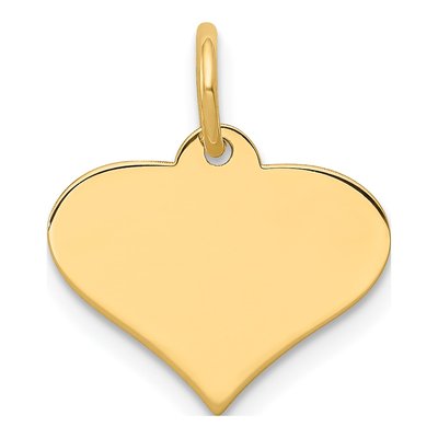 14K Yellow Gold Heart Disc Charm