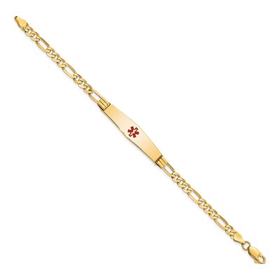 14K Yellow Gold Medical ID Figaro Bracelet – view 3