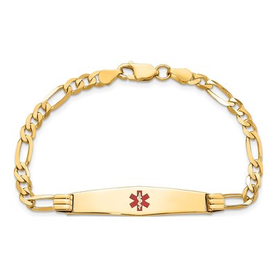 14K Yellow Gold Medical ID Figaro Bracelet – view 5