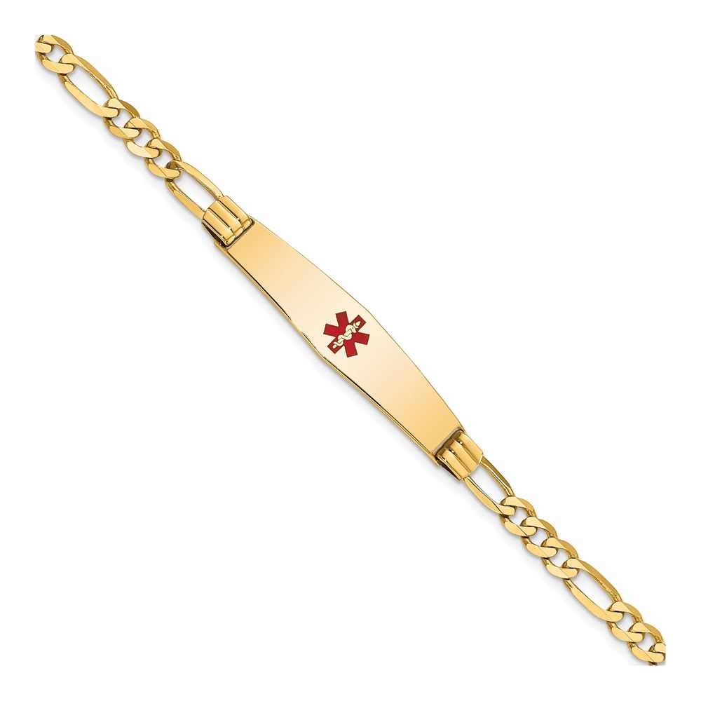 14K Yellow Gold Medical ID Figaro Bracelet
