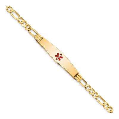 14K Yellow Gold Medical ID Figaro Bracelet