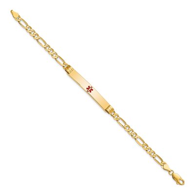 14K Yellow Gold Medical ID Figaro Bracelet – view 3