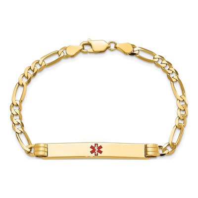 14K Yellow Gold Medical ID Figaro Bracelet – view 5