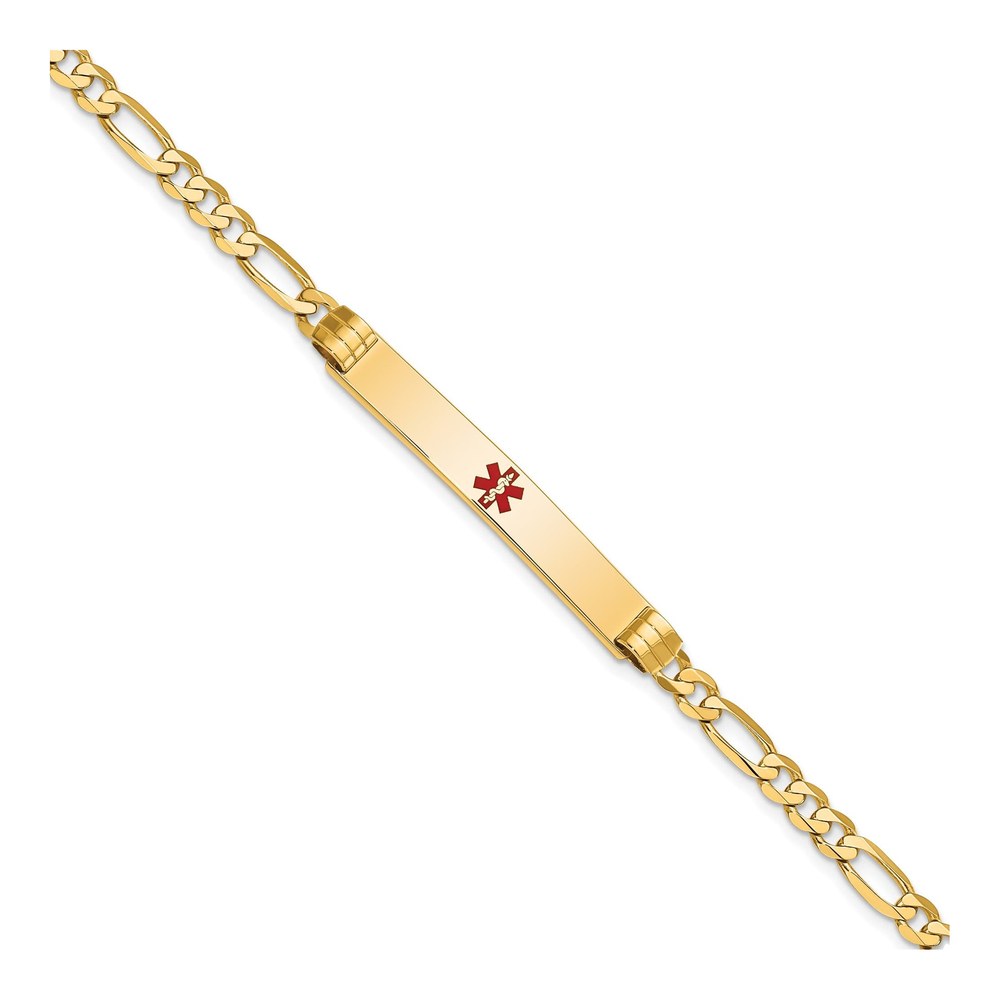 14K Yellow Gold Medical ID Figaro Bracelet