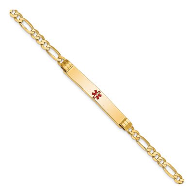14K Yellow Gold Medical ID Figaro Bracelet