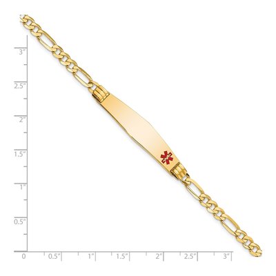 14K Yellow Gold Medical ID Figaro Bracelet – view 4