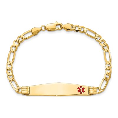 14K Yellow Gold Medical ID Figaro Bracelet – view 5