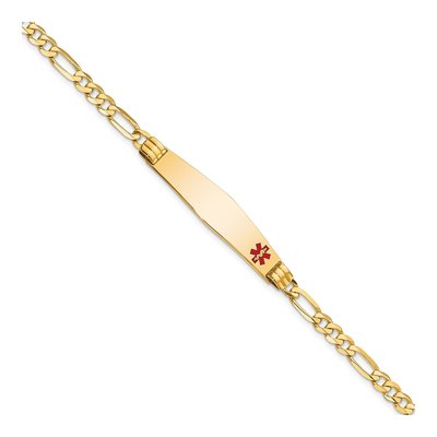 14K Yellow Gold Medical ID Figaro Bracelet