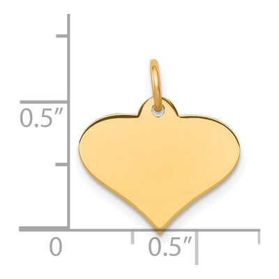 14K Yellow Gold Heart Disc Charm – view 3