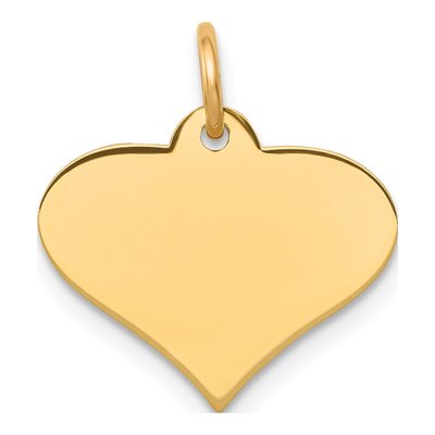 14K Yellow Gold Heart Disc Charm